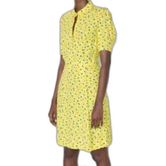 Stockholm Atelier & Other Stories Fit & Flare Yellow Floral Dress Womens Size 4 - Picture 8 of 9